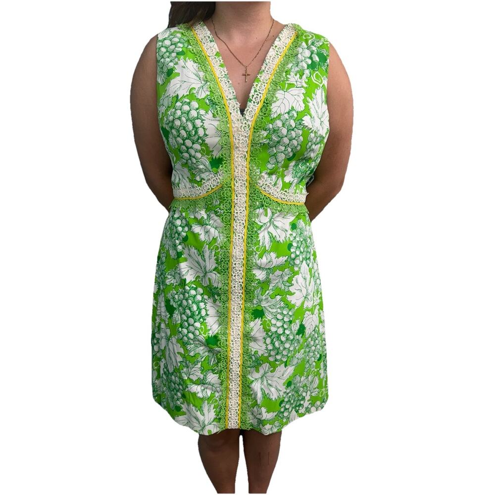 RARE Lilly Pulitzer Vintage 1960s NEW Floral Shift Dress Sleeveless Sz 16